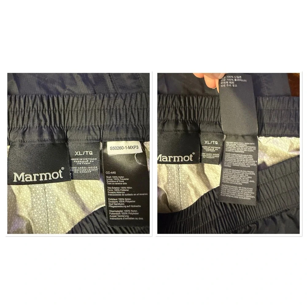 Marmot Mens PreCip Evo Full Side Zip Flex Rain Pants Black Golf Gorpcore XL